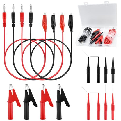 16Pcs Back Probe Kit, Banana Plug Wires with Electrical Testing Probes & Insulated Alligator Clips for Automotive Circuit Diagnosis, Vehicle Electrical Maintenance