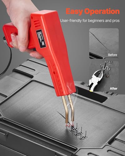 VEVOR Plastic Welder Kit Deluxe, 100W Plastic Welding Gun + 60 W/100W Soldering Iron, Professional Plastic Repair Welding Tool with 1000PCS Hot Staples & 60 Rods for Car Bumper Kayak Electronics Toys - style: 100W Gun + 60 W/100W Soldering Iron