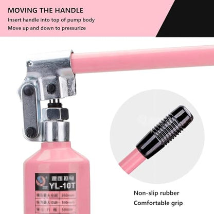Pink Hydraulic Gear Puller, Professional 3 Jaw Gear Puller, Heavy Duty Gear Removal Tool for Slide Gears, Industrial Hydraulic Bearing Buster, 2 Or 3 Jaws Bearing Hub Separator,10T