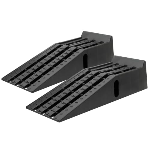Ironton Car Ramps 12000 Lb GVW Set of 2, High-Impact Poly Vehicle Ramps 6000 Lb Each, 35.5 in. L x 12 in. W x 8.5 in. H, Non-Skid Tread and Rubber Feet, for Cars, SUVs, Trucks and Vans