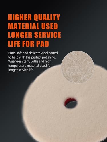 Buffing Polishing Pads, SPTA 3 Inch 80mm Body Repair Polishing Pad Set Made for 3 Inch Backing Plate, 6 Pcs Buffing Pads with Sponge, Wool and Micro-Fiber Pad Set (5 Inch (125mm) Sets) - size: 5 Inch (125mm) Sets