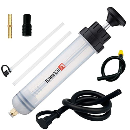 Automotive Fluid Extractor Pump,Oil Change Syringe with Long Hose,Syringe Style Pump for Power Steering Transmission Gear Oil & Brake Fluid Changes, Hand Vacuum Pump 200CC/200ML-3 ProType