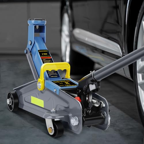 Larbanke 2T Floor Jack with Quick Lifting Range of 5.11-13 inches, Portable Hydraulic Floor Jack with Reflective Strip Suitable for Night Use, 6600 pounds Car Jack Suitable for Various Vehicle Models