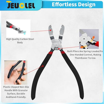4PCS Electrical Disconnect Pliers, Electrical Connector Separator | Auto Pliers, Hose Clam, Terminal Removal, Fuel Line Disconnect, Diagonal Cutting Pliers, ‌Electrical Plug Pliers‌ Tool‌ Kit - size: 4Pcs（Black）