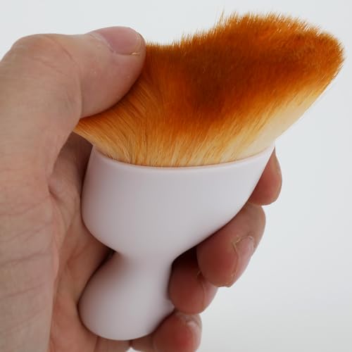 Car Detailing Brush, Soft Bristle Cleaning Brush, Scratch-Free Auto Duster Tool for Dashboard, Air Vents, Leather & Interior Cleaning (White&Brown with Cap) - color: White&Brown with Cap