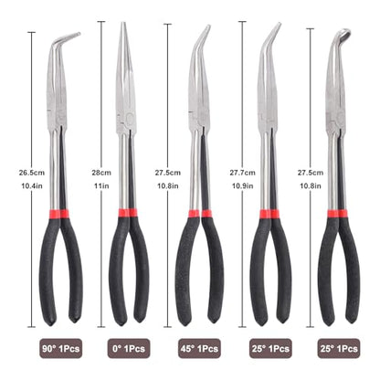5 Pieces 11 Inch Extra Long Needle Nose Pliers Set