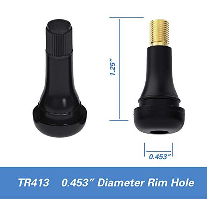 CKAuto TR413 Rubber Snap-in Tire Valve Stem (5pcs/Bag) - size: TR413