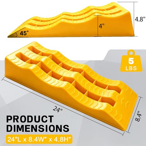 3-Step Rv Levelling Ramps Heavy-Duty Anti-Skid Camper Leveling Blocks 2Pack Trailer ramps for Height Adjustable