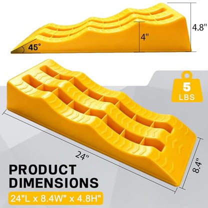 3-Step Rv Levelling Ramps Heavy-Duty Anti-Skid Camper Leveling Blocks 2Pack Trailer ramps for Height Adjustable