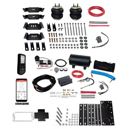 TrendsAuto Firestone Airide Ride-Rite Rear Air Spring Kit with Air Command Dual Wireless App & Remote with Extreme Compressor Kit fits 2010-2026 Ram 3500HD Cab Chassis with 0" Lift | TrendsAuto Decal - size: Dual Path with 2 Gallon Air Tank