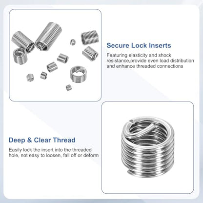 PATIKIL Wire Thread Inserts M3x0.5 Metric 1.5D 4.3mm, 20Pcs 304 Stainless Steel Helical Coiled Wire Screw Threaded Sleeve Sheath for Mechanical Equipment Automotive Repairs - size: M3x0.5, 4.3mm