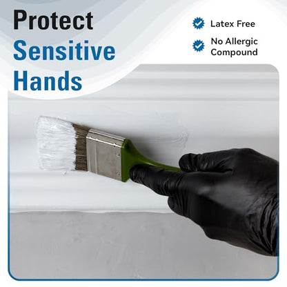 SWIFTLITE Disposable Nitrile Gloves Black, Food Safe Rubber Gloves Latex-Free Powder-Free for Cooking Food Prep Kitchen Clean - size: Medium