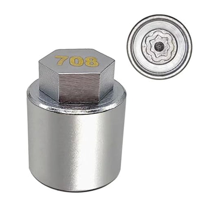 JL 708 for 27mm Nuts, Wheel Locking Nut Key for Jeep (JL) Dodge | Wheel Lock Nut Socket Adapter, Anti-Theft Lug Nut Removal Tool, Anti-Theft Screw Remover, Repair Tool, Tyre Fitting, garage - size: 708