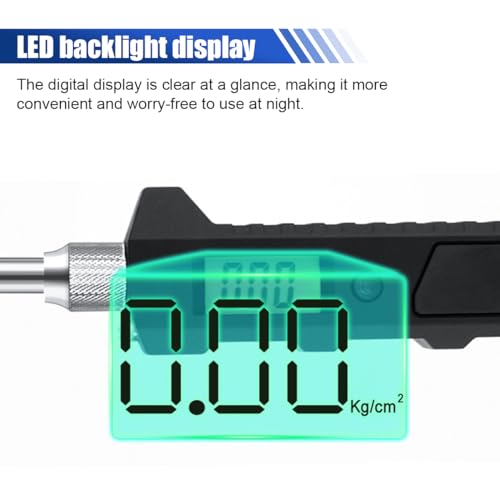 Digital Tire Pressure Gauge 230 PSI, Stainless Steel Dual Head Tire Gauge for Truck RV, Heavy Duty Tire Pressure Gauge with Backlit LCD and Flashlight for Easy and Accurate Reading