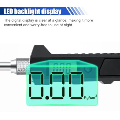 Digital Tire Pressure Gauge 230 PSI, Stainless Steel Dual Head Tire Gauge for Truck RV, Heavy Duty Tire Pressure Gauge with Backlit LCD and Flashlight for Easy and Accurate Reading