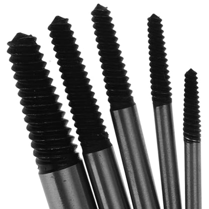 INOOMP Screw Extractor Set for Removing Broken Stripped Damaged Screws Carbon Steel 5pcs Bolt Extractor Kit with Versatile Applications for Automotive Repair