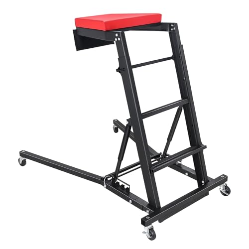 400lbs Top Automotive Creeper for Mechanics, Adjustable Height Engine Creeper 42.5"-64.8" with 4 Swivel Caster Wheels and Padded Deck, Foldable Car Creeper for Home Garage Workshop