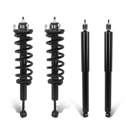 Auto Dynasty Pair of Front Coil Spring Shock Strut Mount Assembly and Rear Struts Shock Absorber Compatible with Toyota FJ Cruiser Tacoma 4Runner 2003-2018, Matte Black Powdercoat