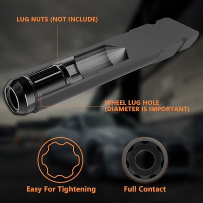8Pcs Wheel Lock Removal Kit, Locking Lug Nut Master Key Set for Easily Removing Spline and Hex Style Aftermarket Wheel Lug Nuts, 5, 6, 7, 12 Spline and Spike Lug Nut Socket Key