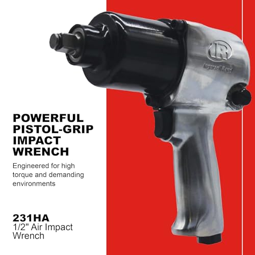 Ingersoll Rand 231HA 1/2" Air Impact Wrench, Super Duty, 600 ft-lb Torque, Friction Ring Retainer, Pistol - size: 1/2" Impact - Bottom Exhaust