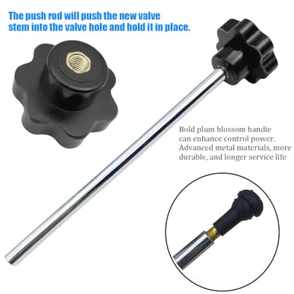 Car Tire Valve Quick Change Tool Kit, 7PCS Tyre Valve Stem Core Replacement Set Includes 4PCS TR413 Valve Stems, Replacing Leaky Valves Stem Installation Tool, Universal Fit