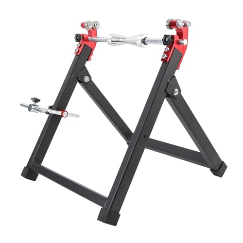 Tbest Wheel Balancer Truing Stand Portable Adjustable Balancing Tool for Sport Bike Fits up to 23in Rim Black