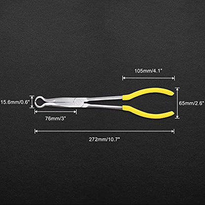 11-Inch Long Reach Hose Grip Pliers With Serrated Ring Nose for Spark Plug Removal, O-Shape Tip for Hard to Reach Narrow Spaces & Limited Clearance Areas - style: Hose grip pliers