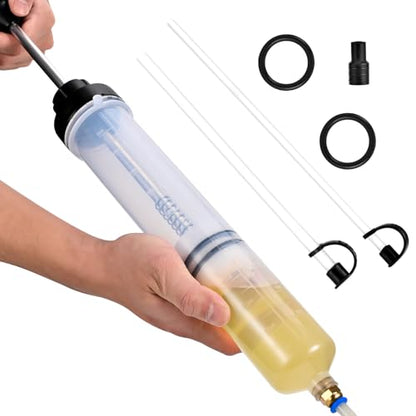 SOWKIPE 500CC Automotive Fluid Extractor Pump, Premium Manual Extraction & Fill Pump with 2 Hoses, Oil Syringe with Powerful Suction, Fluid Oil Change Evacuator