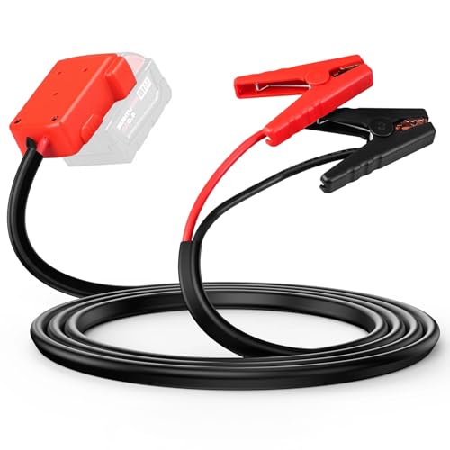 Milwaukee M18 18V Battery Jump Starter Cable Clamps- 8-AWG 5.74FT Automotive Booster Cables,Cable Power Tool Line for Most Cars