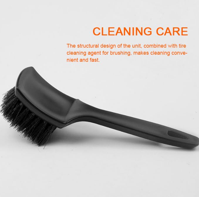 Carpet & Floor Mat Cleaning Brush - 2pcs Black Scrub Brush w/ Wheel Brush for Car Interior & Tires - color: 2pcs Black