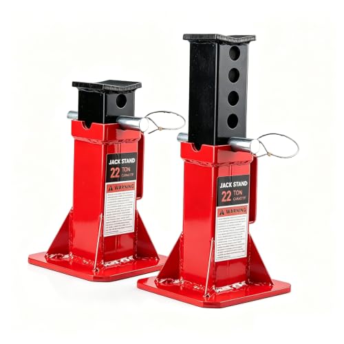 22 Ton (44,000 lbs) Heavy Duty Pin Type Professional Car Jack Stands with Lock Adjustable Height to 19.75" Fit for Supporting Trucks, Trailers and Equipment, 1 Pair