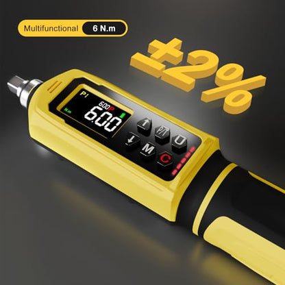 ATsafepro Digital Torque Screwdriver Set, 0.8-53.1 in-lbs/0.09-6 Nm, 45 PCS 1/4" Inch Pound Torque Wrench Screwdriver with Buzzer, LED Indicator, 9 Preset Modes, ±2% Accuracy for Precision Work - style: Digital - 0.8-53.1 in-lbs/0.09-6 Nm