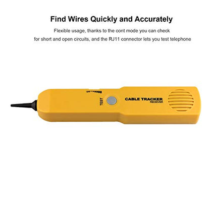 Electrical Wire Tracer Circuit Tester w/Tone Generator & Probe Kit, Cable Signal Locator Tester, Test Circuit Continuity, Network Telephone Line, Automotive Circuit Identify Tools w/Clips & RJ11 Plug