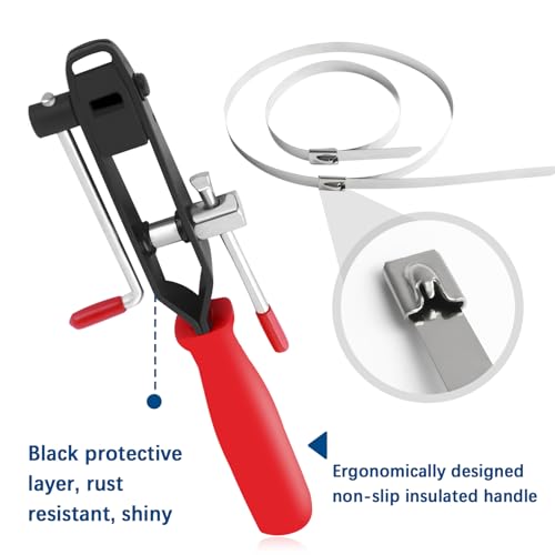 Stacool Thickened CV Boot Clamp Tool Kit,CV Joint Ear Clamp Pliers with 20 CV Boot Clamp to Securely Fasten CV Joint,Universal CV Axle Boot Repair Kit Car Accessories for Car Truck SUV ATV