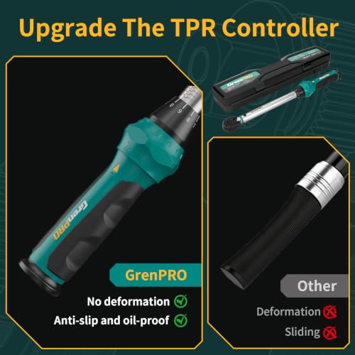 GRENPRO 1/2" Drive Click Torque Wrench 10–150 Ft.Lb – Dual-Direction Adjustable with Dual Range Scales, 72-Tooth Precision Ratchet, ±3% Accuracy – for Bike, Motorcycle, Car Repair & DIY Maintenance - size: 1/2inch 10-150 Ft.Lb