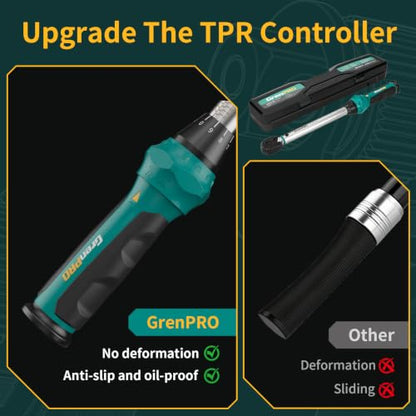 GRENPRO 1/2" Drive Click Torque Wrench 10–150 Ft.Lb – Dual-Direction Adjustable with Dual Range Scales, 72-Tooth Precision Ratchet, ±3% Accuracy – for Bike, Motorcycle, Car Repair & DIY Maintenance - size: 1/2inch 10-150 Ft.Lb