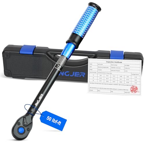 3/8 Torque Wrench, UPGRADE torque wrench car, 5-50Ft.Lb | 6.8 - 67.8Nm, ±3% Precision Dual-Direction, Adjustable 72 Tooth Click Torque Wrench for Moto Truck Car Tire Maintenance, Blue - size: 3/8inch 5-50Ft.Lb
