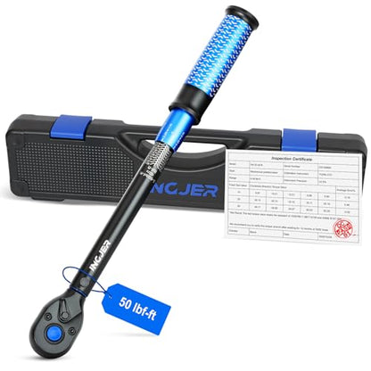 3/8 Torque Wrench, UPGRADE torque wrench car, 5-50Ft.Lb | 6.8 - 67.8Nm, ±3% Precision Dual-Direction, Adjustable 72 Tooth Click Torque Wrench for Moto Truck Car Tire Maintenance, Blue - size: 3/8inch 5-50Ft.Lb