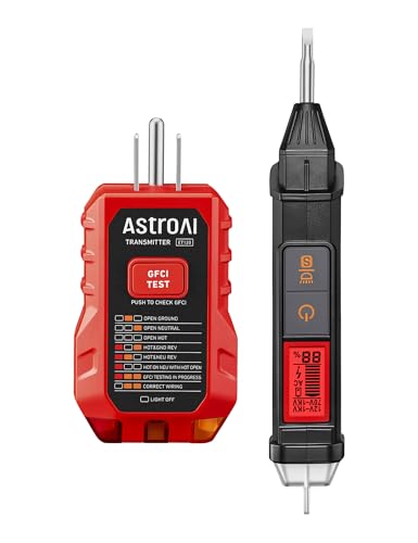 AstroAI Electrical Test Kit ETK2, Non-Contact Voltage Tester Pen & GFCI Outlet Tester, Home Tool Set for Wiring Diagnostics, Circuit Repair & Maintenance - color: Voltage tester+GFCI