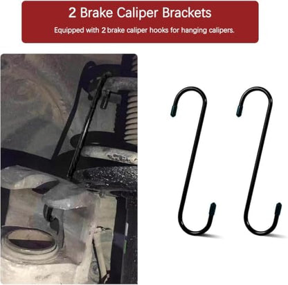Ratchet Brake Caliper Adjustment Tool,Brake Caliper Press Caliper Piston Spreader Brake Tools,Brake Caliper Piston, Brake Caliper Press Ratchet with 2 Caliper Hooks 2 Steel Plates and Gloves