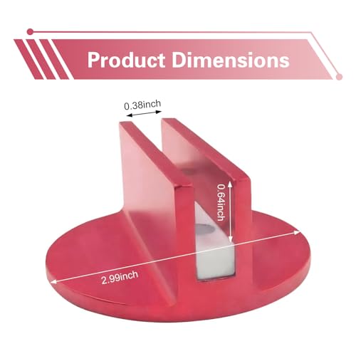Universal Magnetic Jack Pad, 0.37" Aluminum Grooved Magnetic Jack Pad Pinch Weld Adapter, Pinch Weld Frame Rail Adapter with Large Slotted, Universal Auto Repair Tool for Most Cars (Red) - color: Red