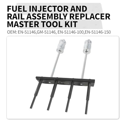 DPTOOL EN-51146 Fuel Injector Puller Removal Tool Rail Assembly Replacer Master Tool Kit Compatible with GM Opel Buick Vauxhall MG 1.0L 1.4L 1.5T LFVI 1.5 LG3 1.6L SGE Engine EN-51146-100 EN-51146-200 - size: Injector Removal Kit