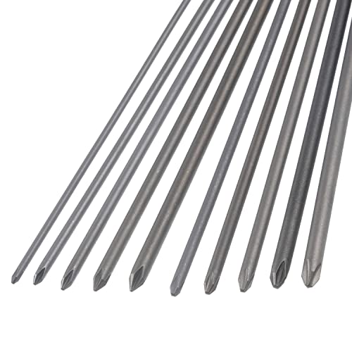 Rocaris 10 Pcs Extra Long Phillips Screwdriver Bit Sets, 1/4 Inch Hex Shank | 8 Inch, Magnetic Screwdriver Bits Cross Head S2