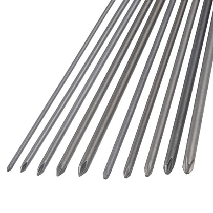 Rocaris 10 Pcs Extra Long Phillips Screwdriver Bit Sets, 1/4 Inch Hex Shank | 8 Inch, Magnetic Screwdriver Bits Cross Head S2