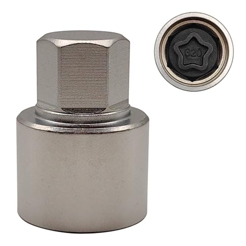 320 Wheel Locking Nut Key for Mercedes Benz, Lug Nut Removal Tool | Wheel Lock Nut Socket Adapter, Anti-Theft Screw Remover, Hand Repair Tool, Tyre Fitting, garage - color: Scoket 320