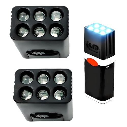 IN SELECT 9 Volt Small Pocket Led Mini Flashlight -High Lumens Compact Portable Emergency Light Multi Mode Handheld Flashlight Light for Camping Hiking and Outdoor Use (2Pack,Battery not Included)