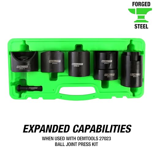 OEMTOOLS 37310 Master Ball Joint Installer/Remover Adapter Set, 14 Piece Master Adapter Tool Kit for 27032 Ball Joint Press Kit
