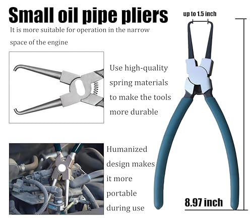 Set 4Pcs electrical connector disconnect tool,Fuel Line Pliers,9" Fuel Filter Caliper,electrical disconnect pliers for cars,Hose Pipe Clamp Clip