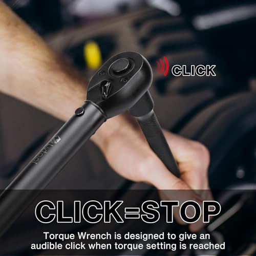Lytool 3PCS Torque Wrench Set, 1/4 3/8 1/2 Drive Click Torque Wrenches, 10-220 in-lb, 5-45 ft-lb, 10-170 ft-lb, ±3% Accuracy, 72-Tooth Quick Release Ratchet with Calibration Certificate