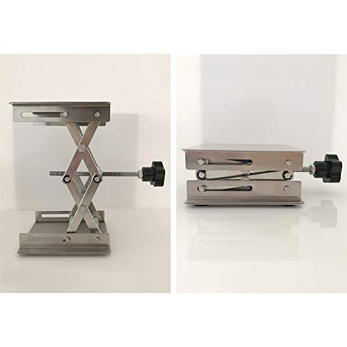 LabZhang 4" x4", Stainless Steel Lab Jack Scissor Stand Platform,Lab Lift Stand Table, Scientific Scissor Lifting Jack Platform,Expandable Lift Height Range 50mm-145mm,Maximum Support Weight 10kg - size: 4X4